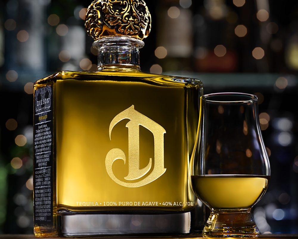 Deleon Tequila bottle and glass photo by Jens Johnson Photography. Premium food, beverage, and product photography for Connecticut and New York.