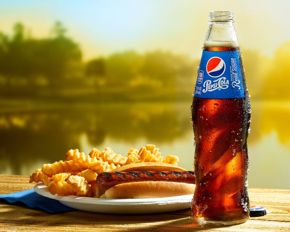 Pepsi at a scenic picnic photo by Jens Johnson Photography. Premium food, beverage, and product photography for Connecticut and New York.